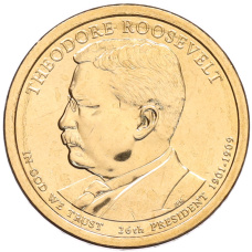 Монета 1 доллар 2013 года (D) США «26-й президент США Теодор Рузвельт» (аверс)