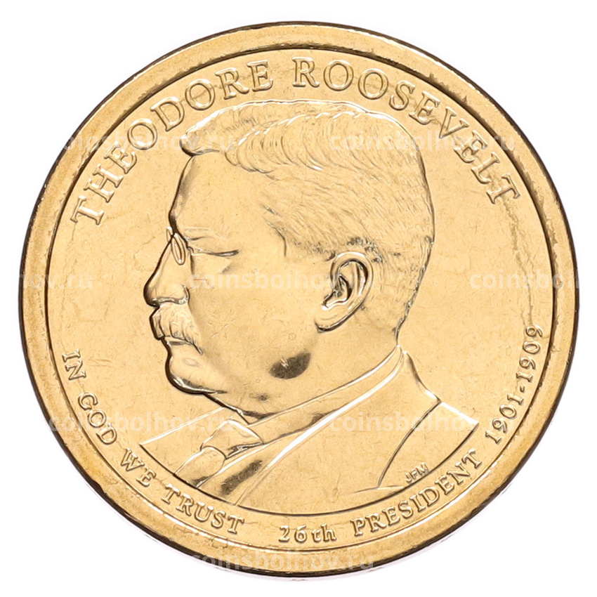 Монета 1 доллар 2013 года (D) США «26-й президент США Теодор Рузвельт»