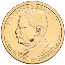 Монета 1 доллар 2013 года (D) США «26-й президент США Теодор Рузвельт» (аверс)