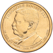 Монета 1 доллар 2013 года (D) США «26-й президент США Теодор Рузвельт» (аверс)