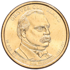Монета 1 доллар 2012 года (D) США «24-й президент США Гровер Кливленд» (аверс)
