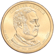 Монета 1 доллар 2012 года (Р) США «21-й президент США Честер Артур» (аверс)