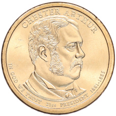 Монета 1 доллар 2012 года (Р) США «21-й президент США Честер Артур» (аверс)