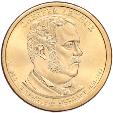 Монета 1 доллар 2012 года (Р) США «21-й президент США Честер Артур» (аверс)