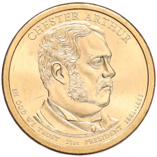 Монета 1 доллар 2012 года (Р) США «21-й президент США Честер Артур» (аверс)