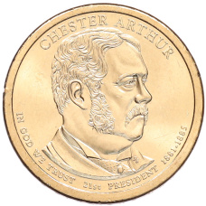 Монета 1 доллар 2012 года (Р) США «21-й президент США Честер Артур» (аверс)