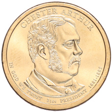 Монета 1 доллар 2012 года (Р) США «21-й президент США Честер Артур» (аверс)