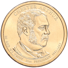 Монета 1 доллар 2012 года (Р) США «21-й президент США Честер Артур» (аверс)
