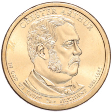 Монета 1 доллар 2012 года (Р) США «21-й президент США Честер Артур» (аверс)