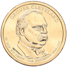 Монета 1 доллар 2012 года (Р) США «24-й президент США Гровер Кливленд» (аверс)