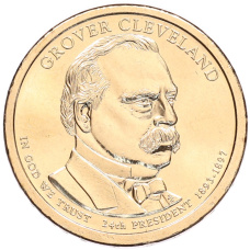 Монета 1 доллар 2012 года (Р) США «24-й президент США Гровер Кливленд» (аверс)