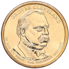 Монета 1 доллар 2012 года (Р) США «24-й президент США Гровер Кливленд» (аверс)