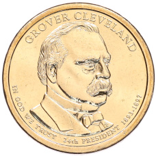 Монета 1 доллар 2012 года (Р) США «24-й президент США Гровер Кливленд» (аверс)