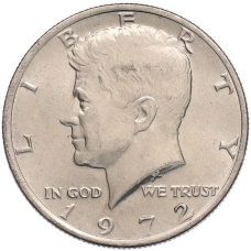 Монета 1/2 доллара (50 центов) 1972 года США (аверс)