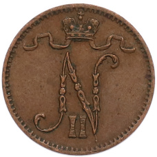 Монета 1 пенни 1916 года Русская Финляндия (реверс)