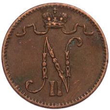 Монета 1 пенни 1912 года Русская Финляндия (реверс)