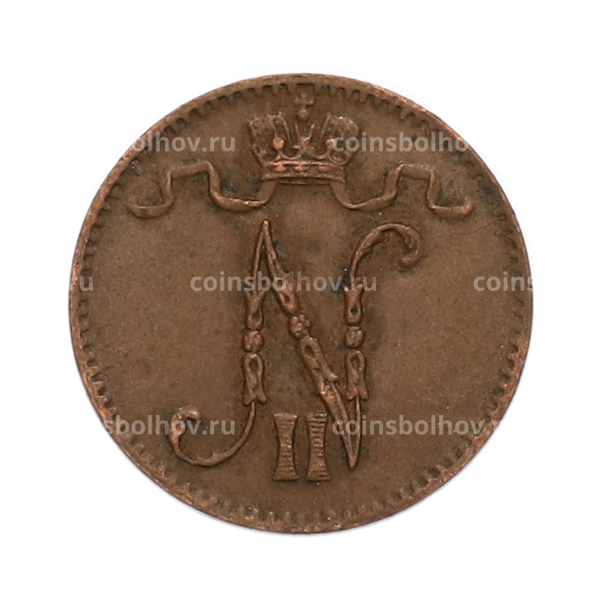 Монета 1 пенни 1912 года Русская Финляндия (вид 2)