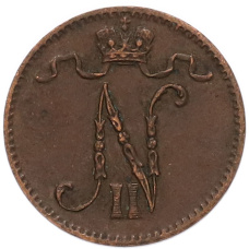 Монета 1 пенни 1911 года Русская Финляндия (реверс)