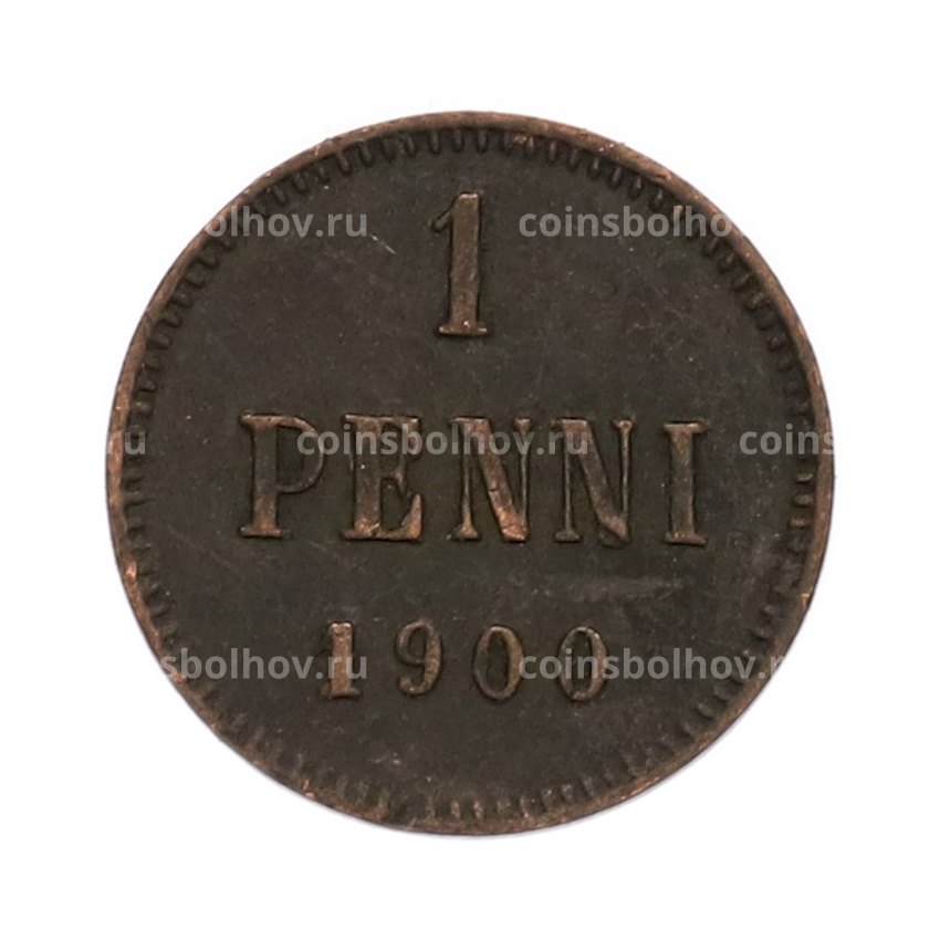 Монета 1 пенни 1900 года Русская Финляндия