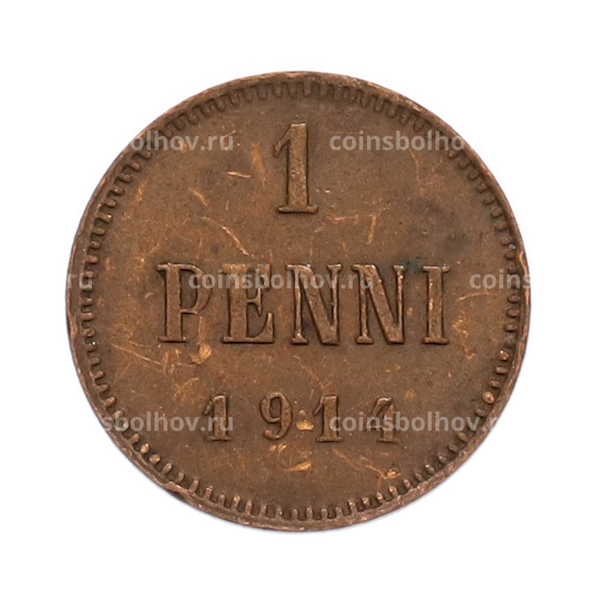 Монета 1 пенни 1914 года Русская Финляндия