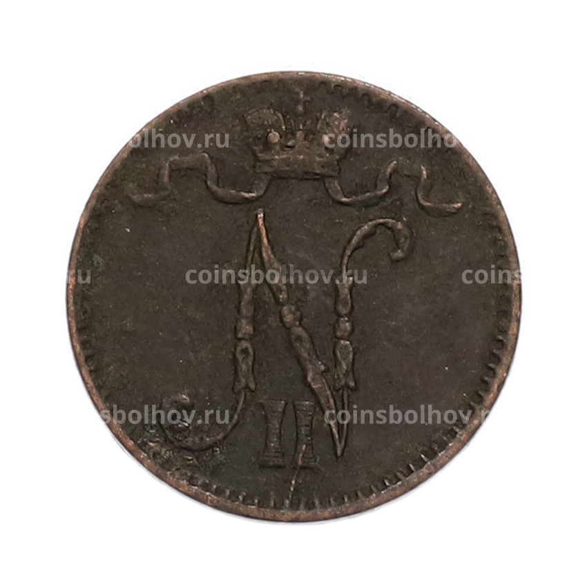 Монета 1 пенни 1900 года Русская Финляндия (вид 2)