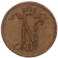 Монета 1 пенни 1916 года Русская Финляндия (реверс)