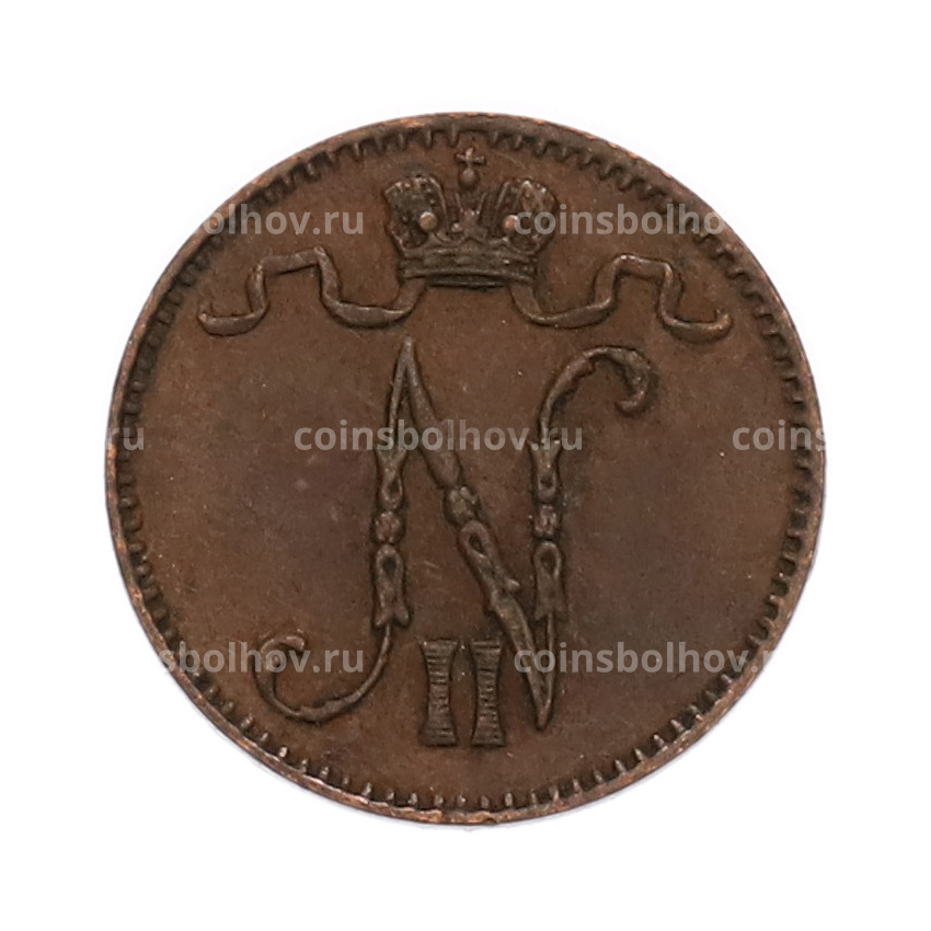 Монета 1 пенни 1900 года Русская Финляндия (вид 2)