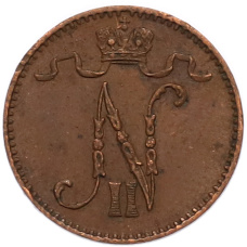 Монета 1 пенни 1908 года Русская Финляндия (реверс)