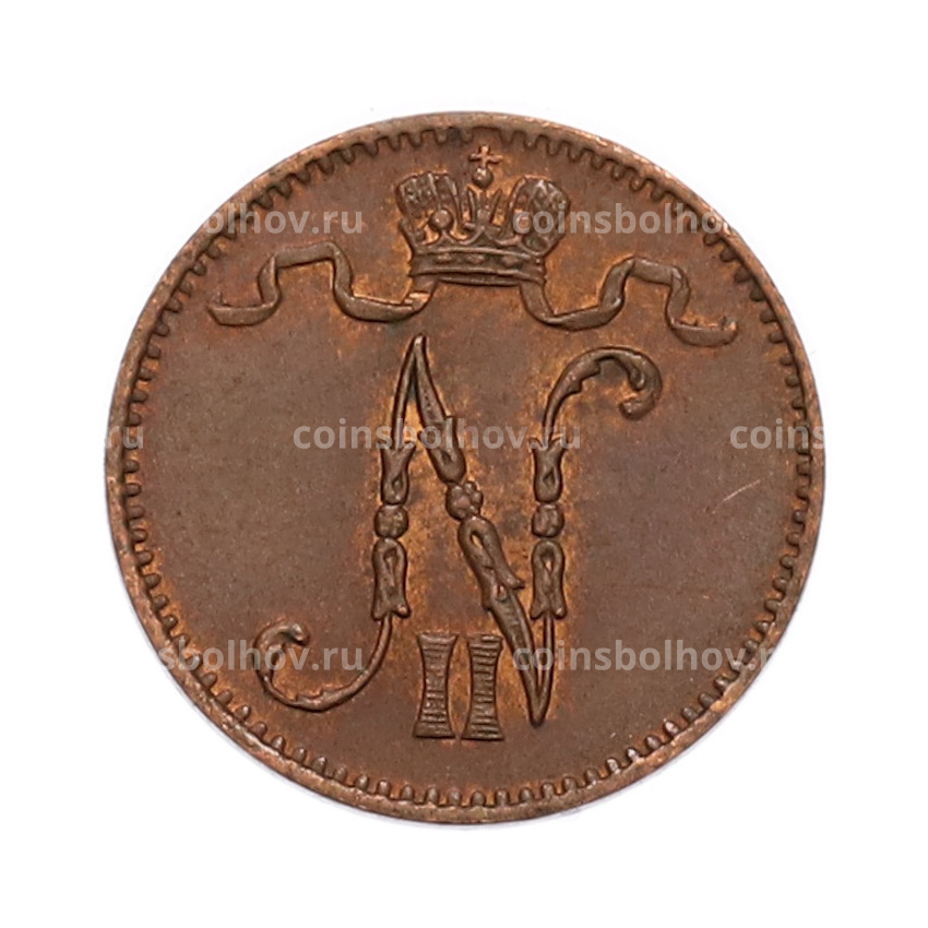 Монета 1 пенни 1909 года Русская Финляндия (вид 2)