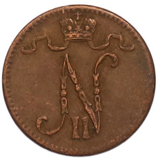 Монета 1 пенни 1916 года Русская Финляндия (реверс)