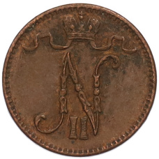 Монета 1 пенни 1913 года Русская Финляндия (реверс)