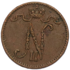 Монета 1 пенни 1914 года Русская Финляндия (реверс)