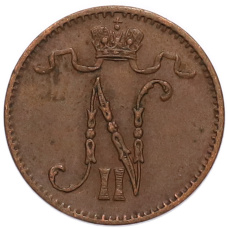 Монета 1 пенни 1911 года Русская Финляндия (реверс)