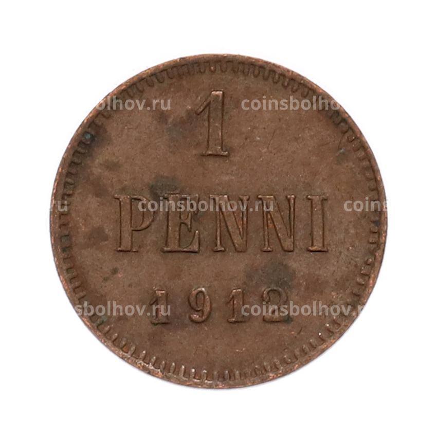 Монета 1 пенни 1912 года Русская Финляндия