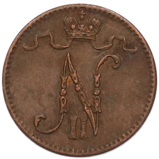 Монета 1 пенни 1912 года Русская Финляндия (реверс)