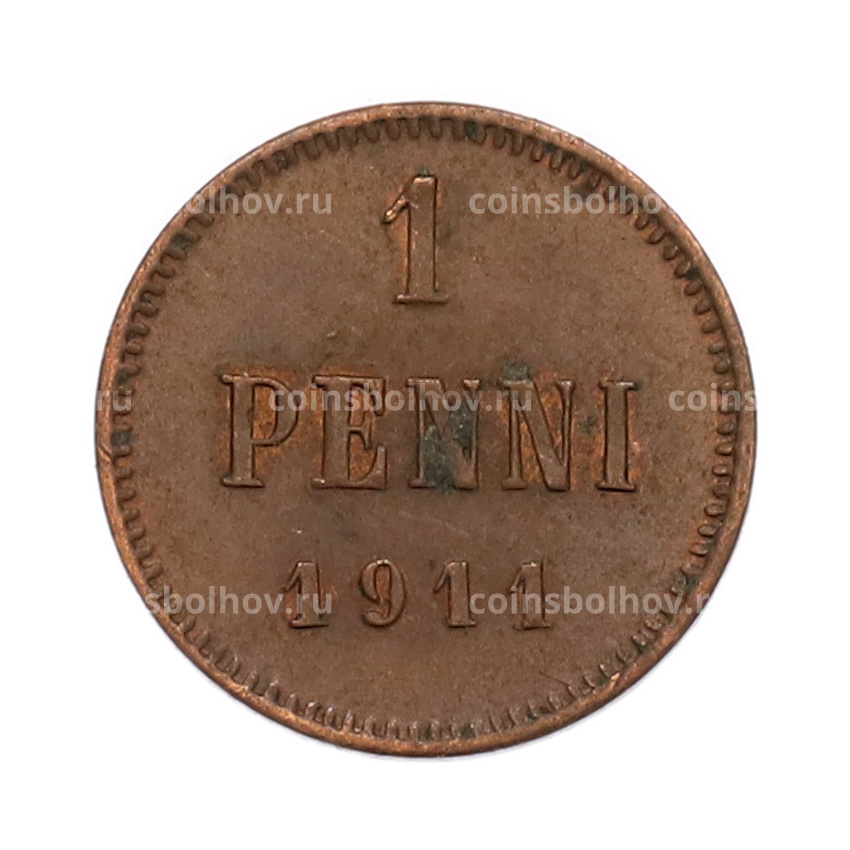 Монета 1 пенни 1911 года Русская Финляндия