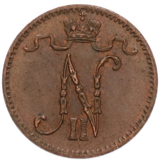 Монета 1 пенни 1911 года Русская Финляндия (реверс)