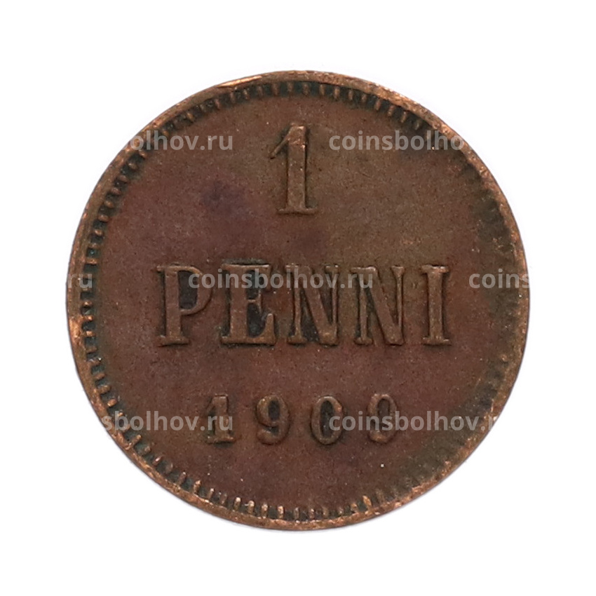 Монета 1 пенни 1909 года Русская Финляндия