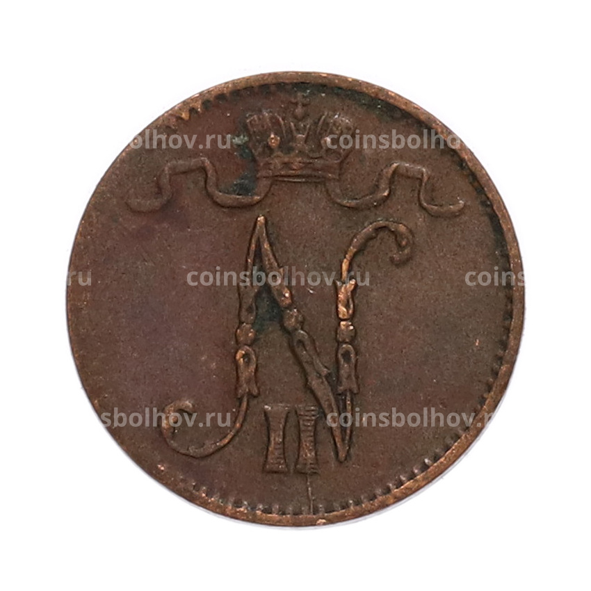 Монета 1 пенни 1909 года Русская Финляндия (вид 2)