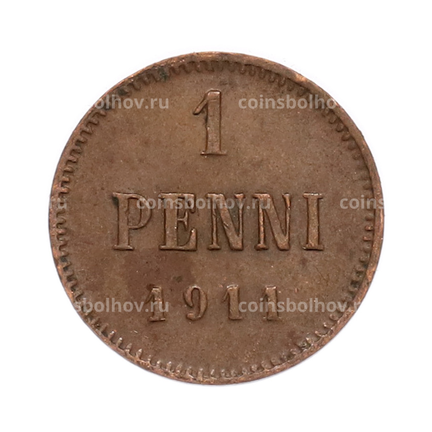Монета 1 пенни 1911 года Русская Финляндия