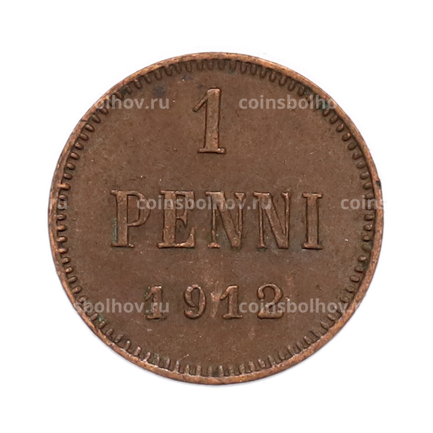 Монета 1 пенни 1912 года Русская Финляндия