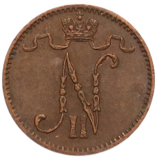 Монета 1 пенни 1912 года Русская Финляндия (реверс)