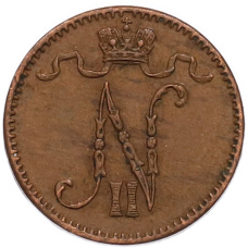 Монета 1 пенни 1913 года Русская Финляндия (реверс)