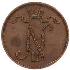 Монета 1 пенни 1912 года Русская Финляндия (реверс)