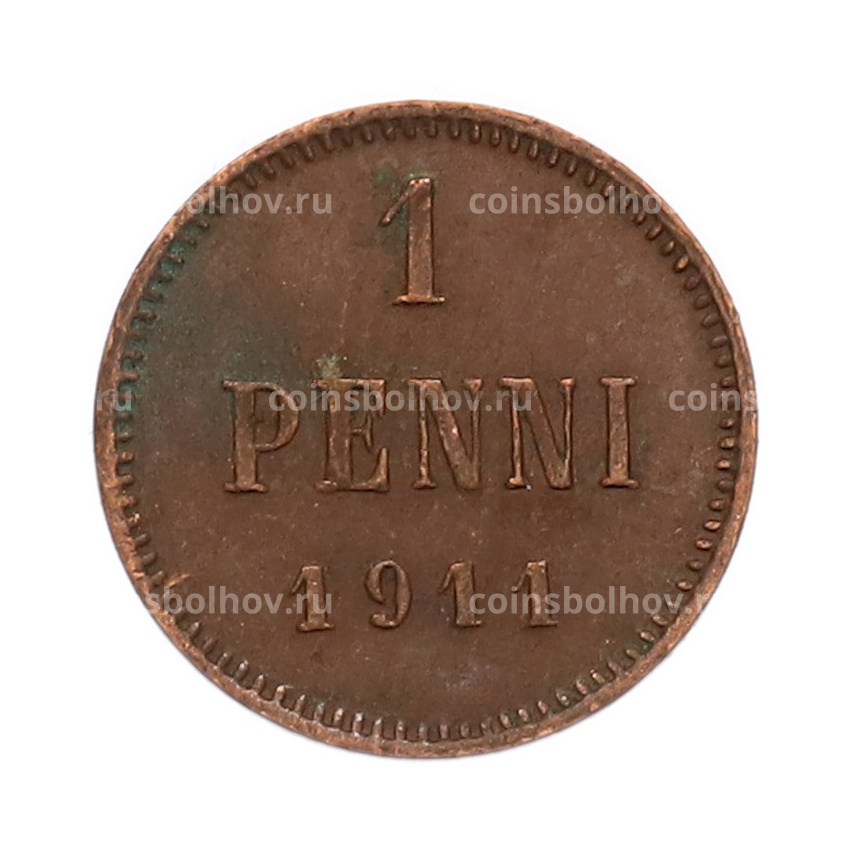 Монета 1 пенни 1911 года Русская Финляндия