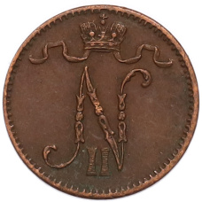 Монета 1 пенни 1911 года Русская Финляндия (реверс)