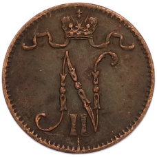 Монета 1 пенни 1911 года Русская Финляндия (реверс)