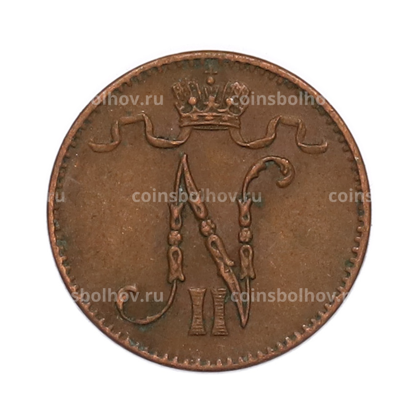 Монета 1 пенни 1909 года Русская Финляндия (вид 2)