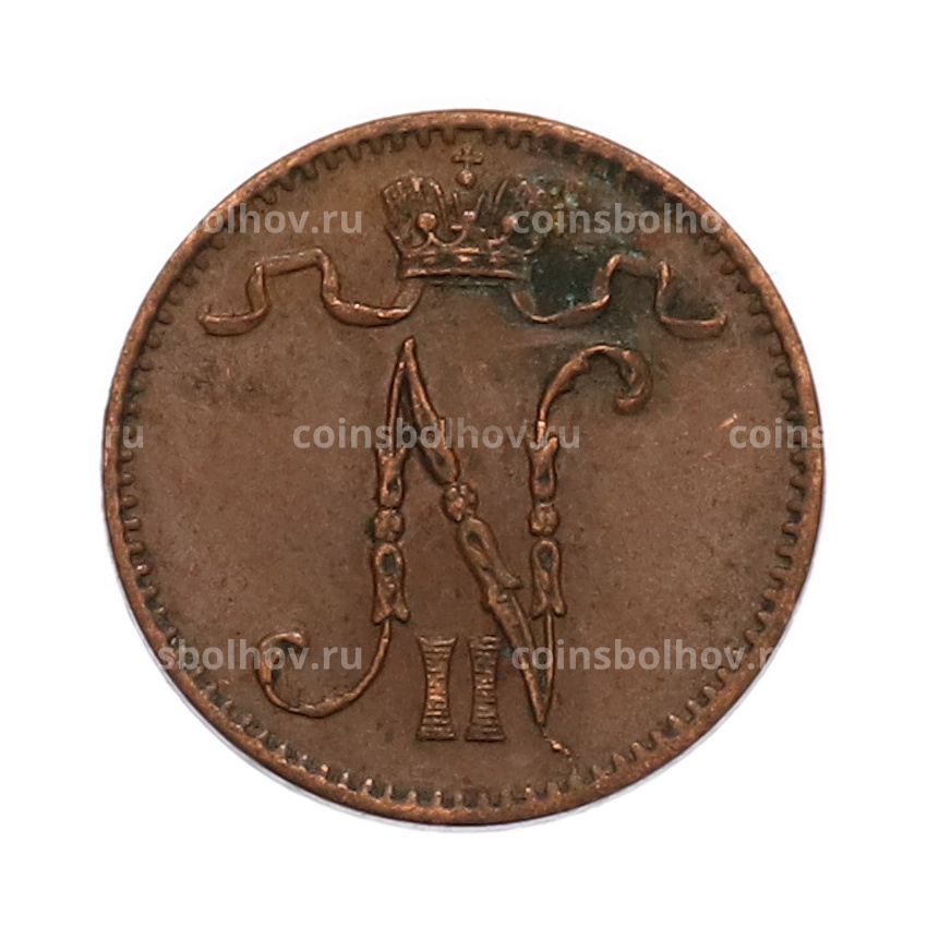 Монета 1 пенни 1909 года Русская Финляндия (вид 2)