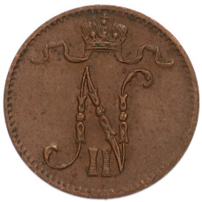 Монета 1 пенни 1916 года Русская Финляндия (реверс)